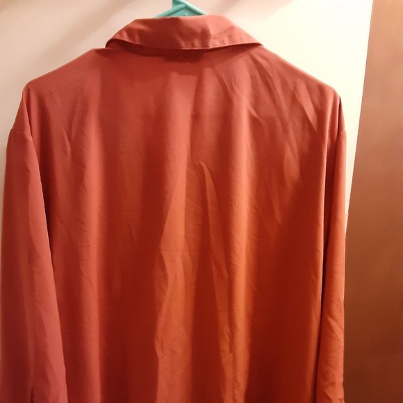 Joanna Plus blouse, mid length sleeve, orange, 2x - Picture 2 of 5